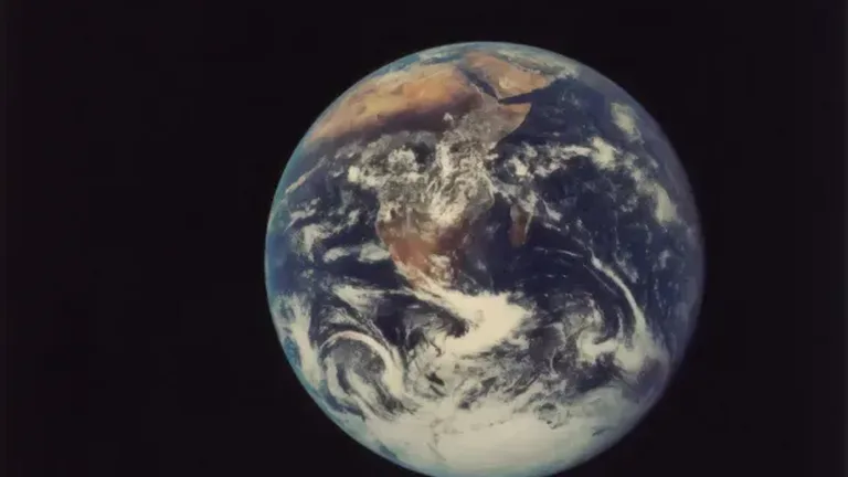 Color photograph of the earth from space