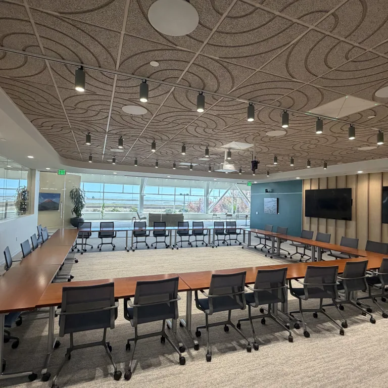 Image of MCF Redwood Conference room. Image contains tables and chairs