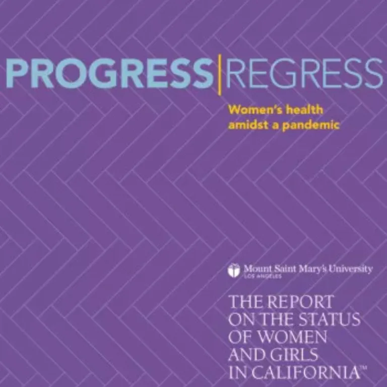 Cover of "The Report on the Status of Women and Girls in California 2022," focusing on women's health during a pandemic.