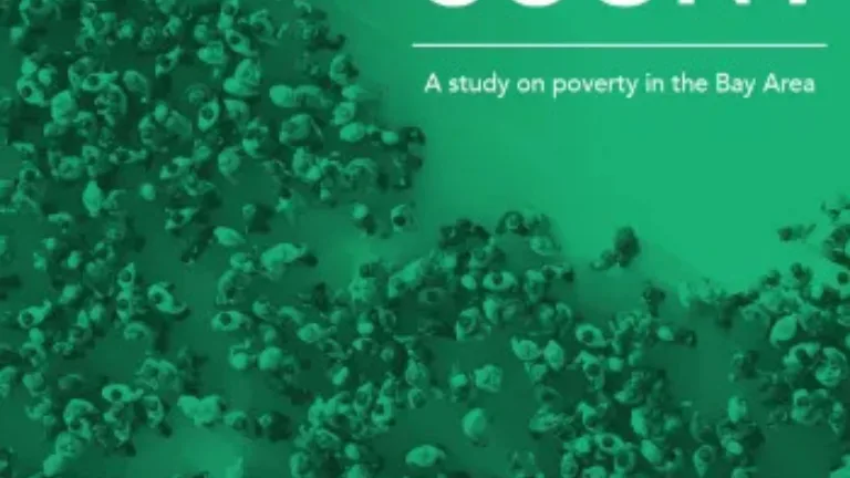 Cover of "Taking Count 2021" report on poverty in the Bay Area with logos from Tipping Point and Berkeley.