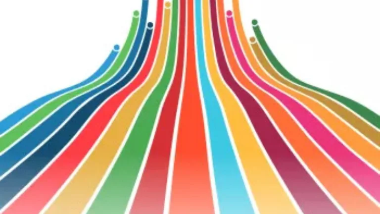 Report cover with colorful lines converging upwards titled "Progress on the Sustainable Development Goals: The Gender Snapshot 2023".