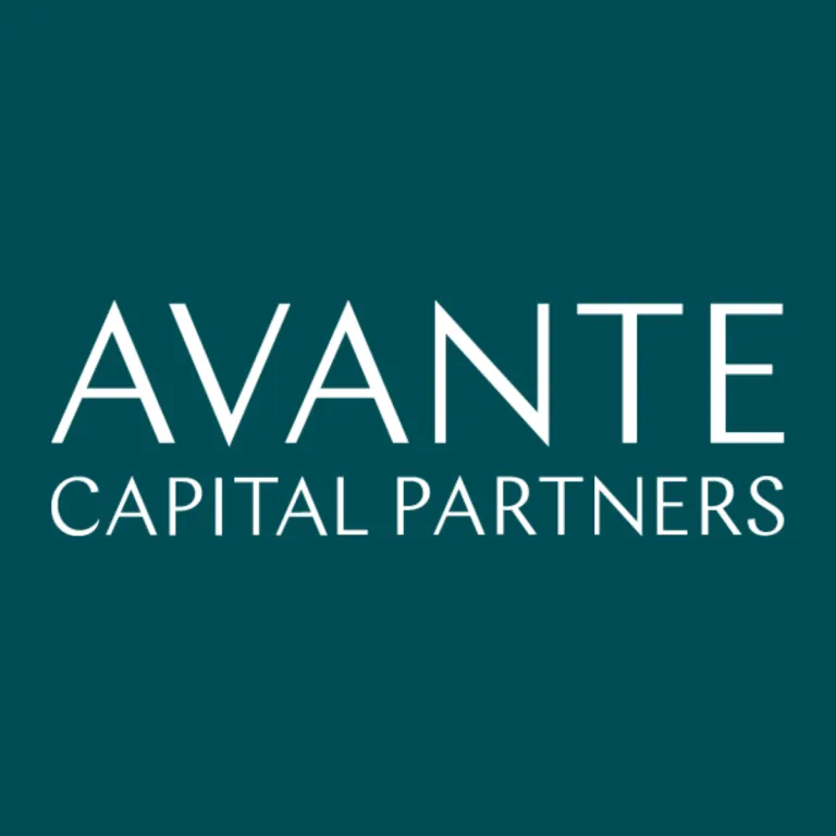 Image of text, Avante Capital Partners on green background