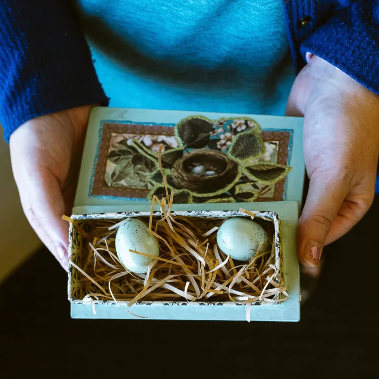 Renee Lazzareschi holding eggs